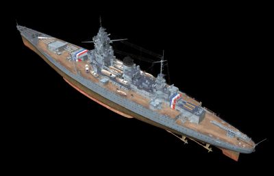 敦刻尔克号战列舰OBJ模型