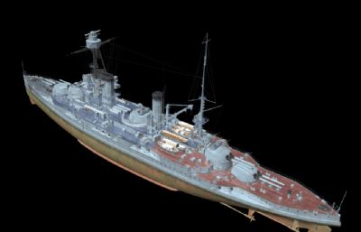 布列塔尼号战列舰OBJ模型