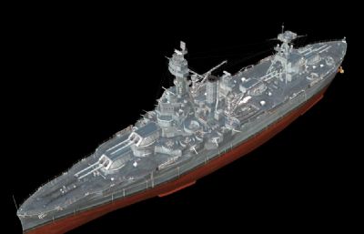 纽约号战列舰OBJ模型,带贴图