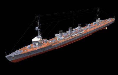 天龙号轻巡洋舰OBJ模型