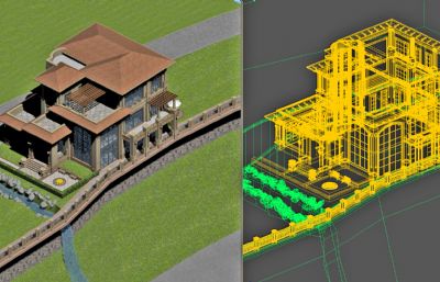 精品意式风格私人别墅3D模型