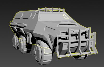 PLOY风格武装装甲车3D模型