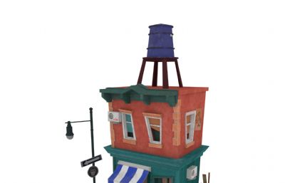 小屋,咖啡小店maya模型,有贴图