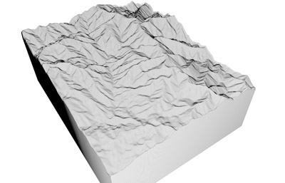 写实山形地貌,山体山势起伏沙盘图C4D模型