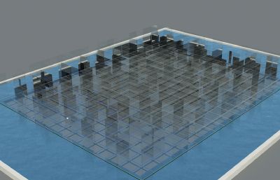 玻璃迷宫,密室逃脱游戏设施3D模型