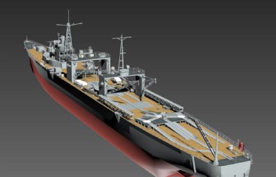 联合舰队日进号水上飞机母舰3D模型,MAX,FBX两种格式