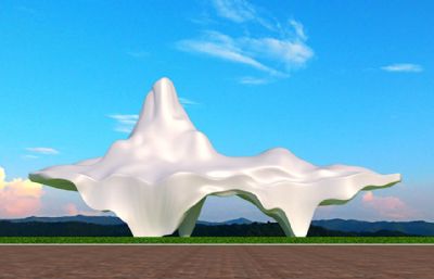 山水雕塑设计3D模型二
