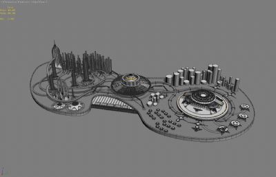 火星基地,未来城市3D模型