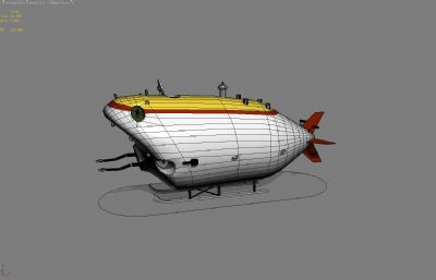 展馆小潜艇,水下探测器3D模型