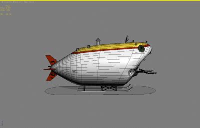 展馆小潜艇,水下探测器3D模型