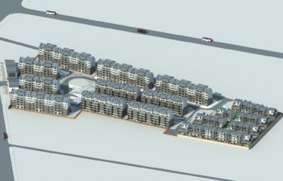 现代中式住宅小区3D模型