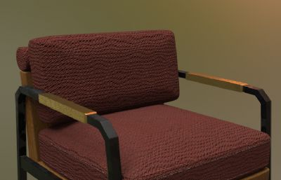 单人沙发OBJ模型高模