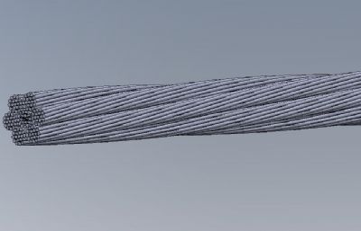 拧成一股的钢丝绳solidworks图纸模型