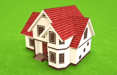 小房子,别墅住宅,瓦房建筑C4D模型