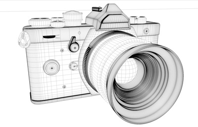 写实风格复古照相机C4D模型，精细结构