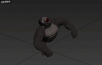 卡通Low Poly风格猩猩，高质量游戏3D模型