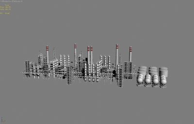 化工厂罐体管道3D模型