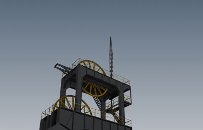 煤矿提升机外观STP格式模型