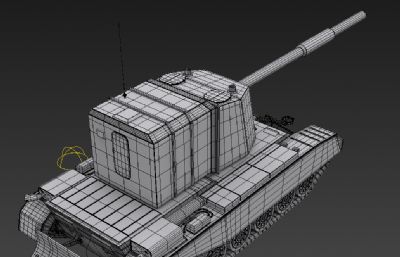 自行火炮,装甲炮3D模型白模