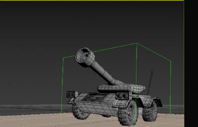 行进中的坦克3D模型,带行走动画