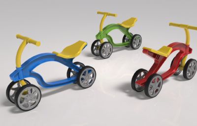 儿童平衡车,滑步车STP模型