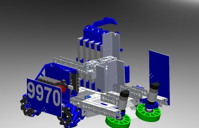 麦克纳姆轮机器人车3D图纸step格式