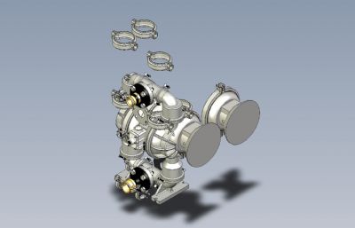 气动隔膜泵模型,STEP格式