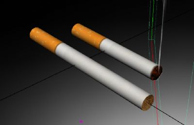 点燃的烟maya模型