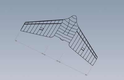 三角翼无人机,玩具飞机solidworks图纸模型