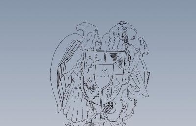 狮鹰盾牌标志STL格式模型