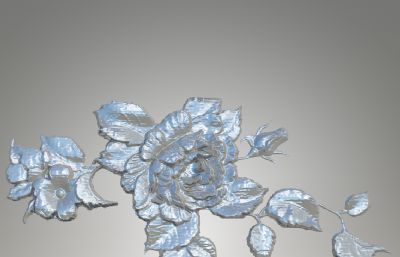 不锈钢花朵雕塑设计3D模型