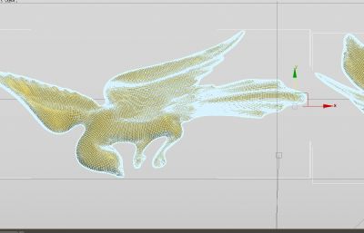 飞舞的金色小鸟雕塑设计3D模型