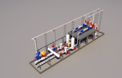 天然气站上游工艺气化装置3D模型