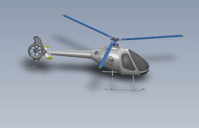 小型私人直升机solidworks图纸模型