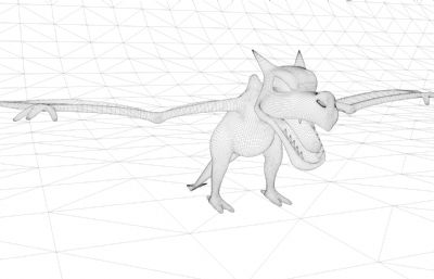 宠物小精灵—化石翼龙,骨骼绑定C4D模型,Octane渲染