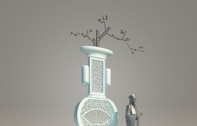 叶绍翁青瓷雕塑设计3D模型