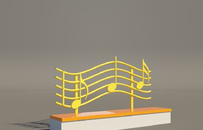 音符靠背公园休闲座椅设计3D模型