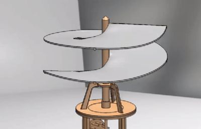 达芬奇设计的一个飞行器模型solidworks图纸模型