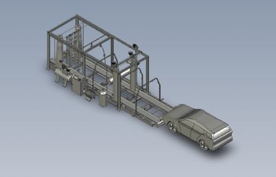 自动洗车机整体框架简单模型STEP格式模型