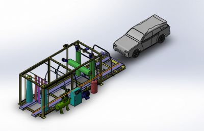 自动洗车机整体框架简单模型STEP格式模型