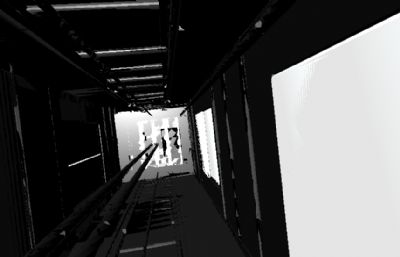 工地施工电梯内部,科幻太空舱穿越画面maya模型,MB,FBX两种格式