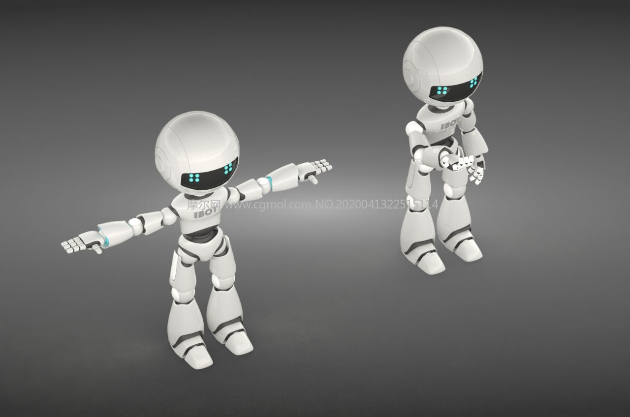 ibot服务机器人3d模型 max obj格式 机械角色模型下载 摩尔网cgmol
