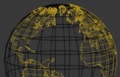 镂空地球世界地图版块3D模型
