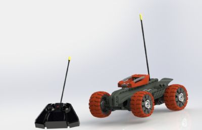 遥控四驱玩具车solidworks图纸模型(网盘下载)
