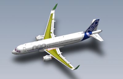 空客A320 neo空客飞机Solidwokrs模型图纸,附STEP格式(网盘下载)
