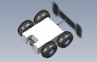 四轮远程遥控监测小车STEP格式模型素模