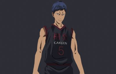 青峰大辉,黑子的篮球中的篮球运动员3D模型