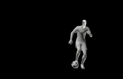 C罗3D模型素模,带运球动作