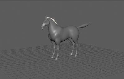 一匹马,带绑定的马maya模型