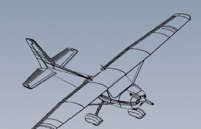 小型飞机3D模型,STEP格式模型